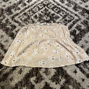 Cream Floral Tank Top